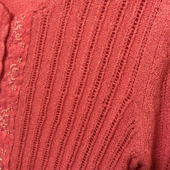🎁✈️😊Darling, Hot Pink, Beaded Accent, Cardigan, by Elana Carello, NWT - Picture 11 of 11
